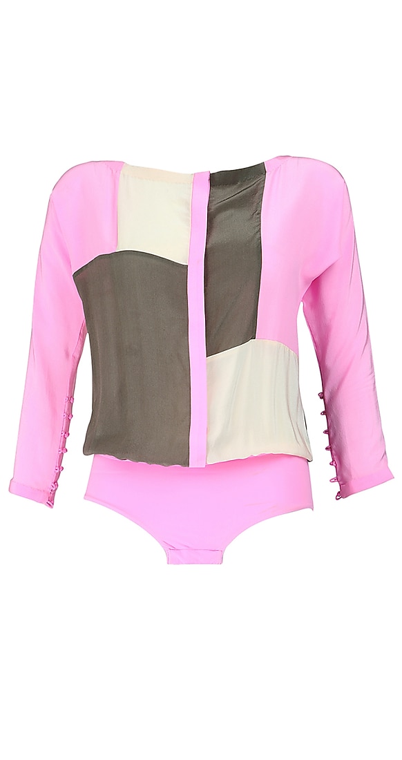 Colour blocked bodysuit by Shivan & Narresh