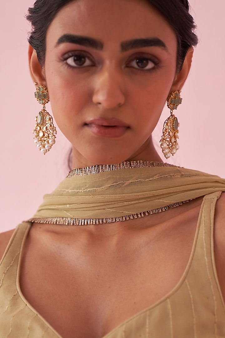 Green Georgette Flared Party Wear Sharara Set by Studio Bagechaa at Pernia's Pop Up Shop