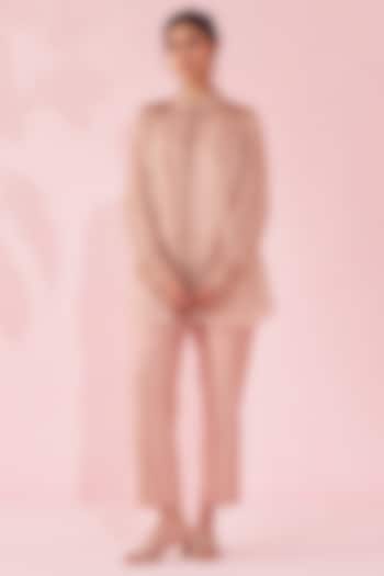 Soft Blush Pink Organza Co-Ord Set by Studio Bagechaa at Pernia's Pop Up Shop