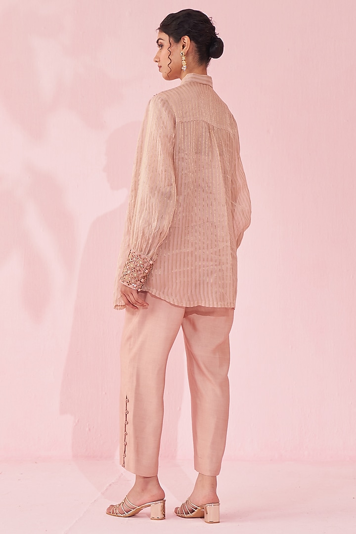 Soft Blush Pink Organza Co-Ord Set by Studio Bagechaa at Pernia's Pop Up Shop