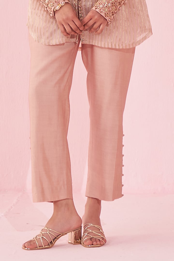 Soft Blush Pink Organza Co-Ord Set by Studio Bagechaa at Pernia's Pop Up Shop