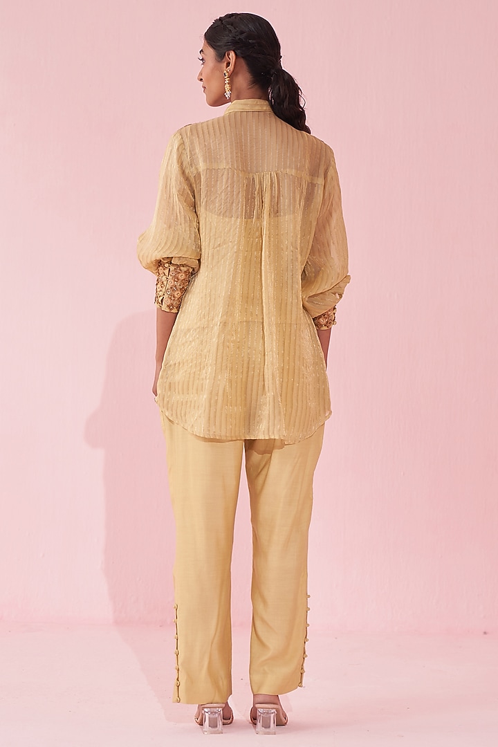 Yellow Organza Co-Ord Set by Studio Bagechaa at Pernia's Pop Up Shop