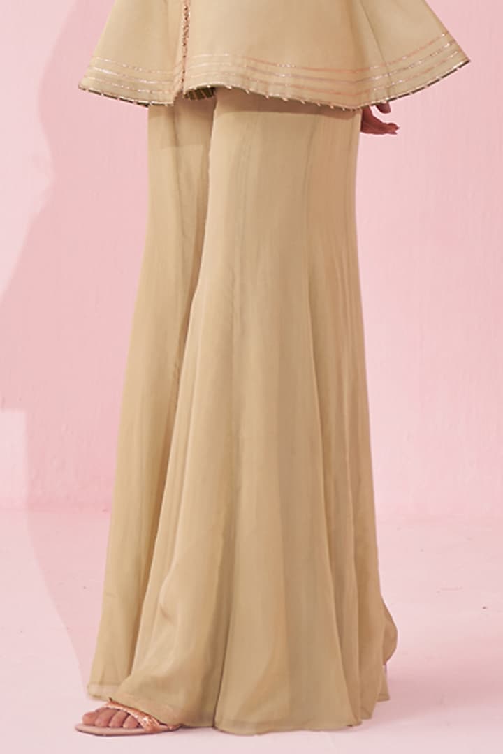 Green Chanderi & Katan Wedding Sharara Set by Studio Bagechaa at Pernia's Pop Up Shop