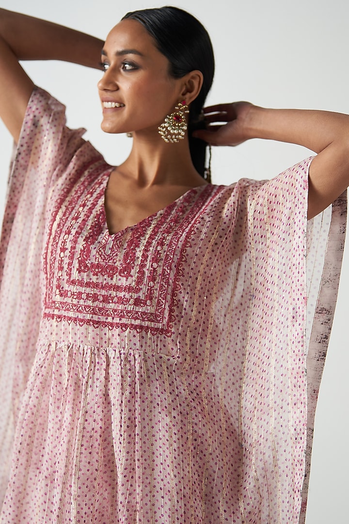 Purple Organza & Lurex Screen Printed Gharara Set by Studio Bagechaa at Pernia's Pop Up Shop