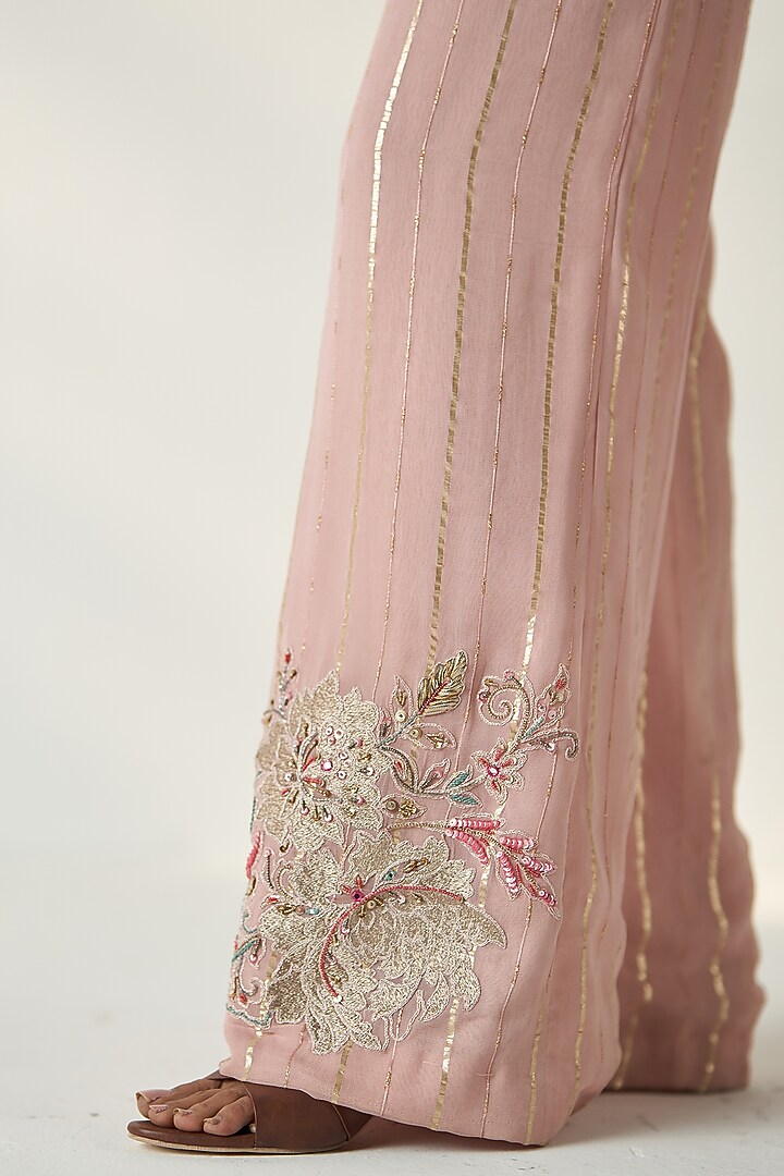 Blush Pink Dola Silk Co-Ord Set by Studio Bagechaa at Pernia's Pop Up Shop