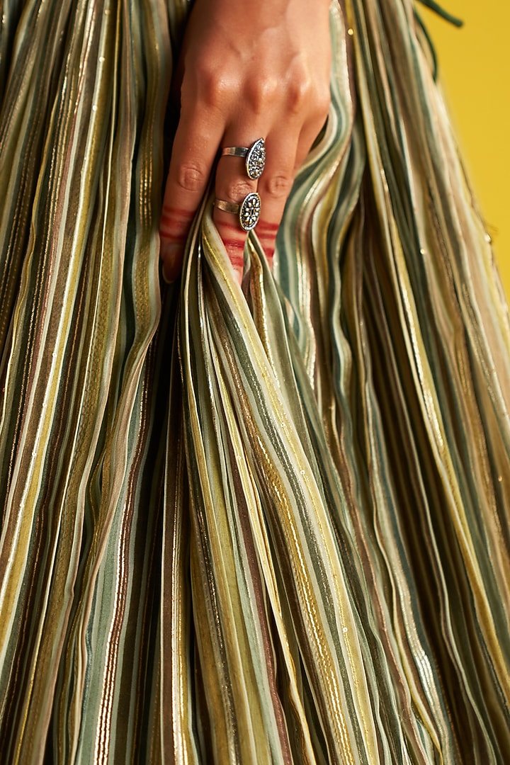 Multi-Colored Organza Printed Wedding Lehenga Set by Studio Bagechaa at Pernia's Pop Up Shop