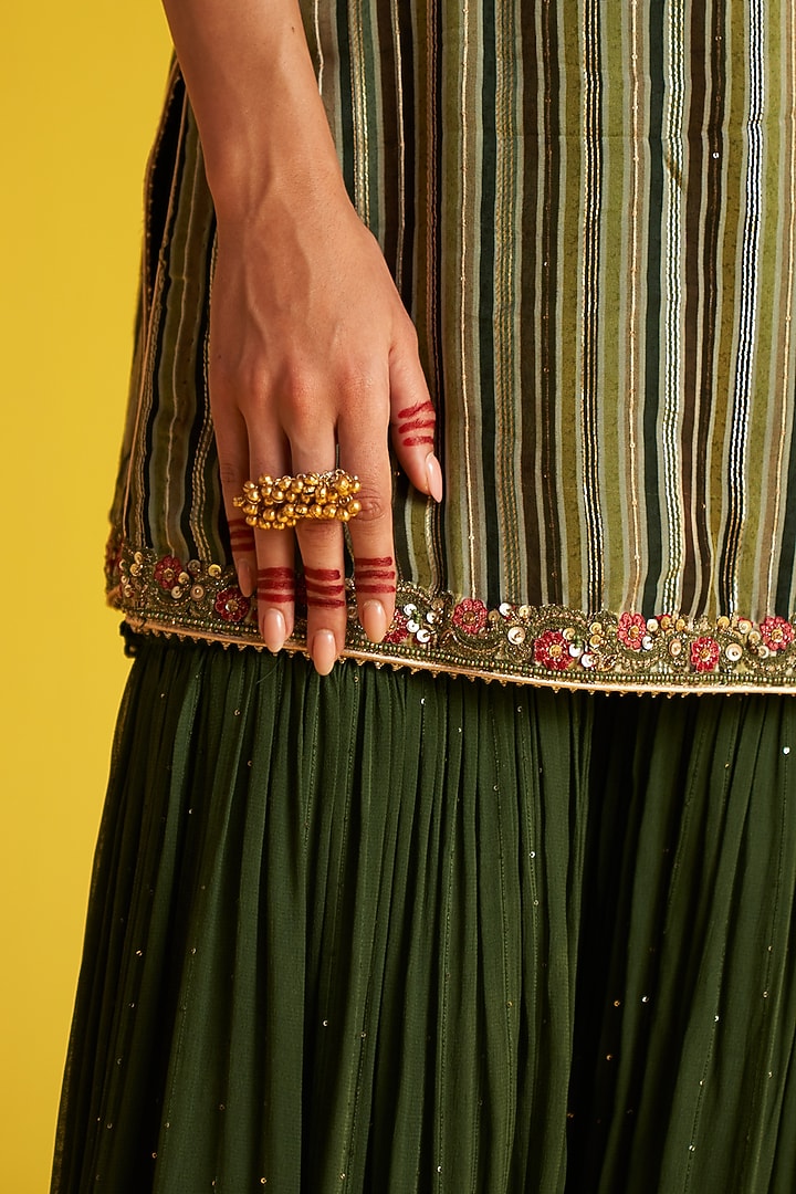 Green Organza Party Wear Sharara Set by Studio Bagechaa at Pernia's Pop Up Shop