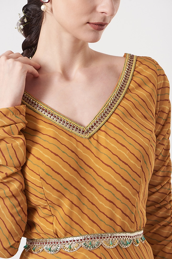 Mustard Yellow Embellished Jumpsuit by Studio Bagechaa at Pernia's Pop Up Shop