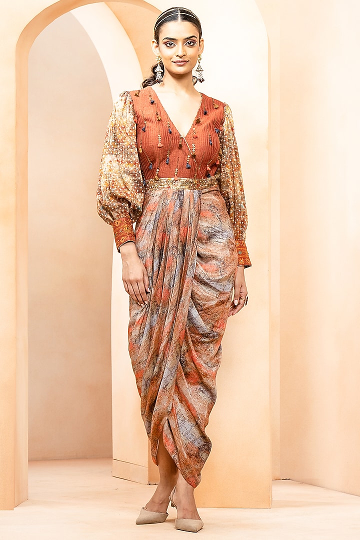 fine silk dress Lace-trim silk slip maxi dress in peach