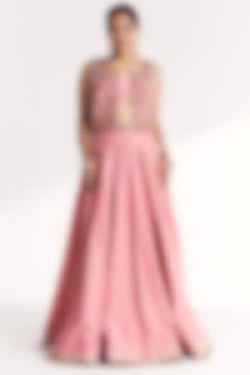 Light Pink Tissue & Dola Silk Gota Work Wedding Lehenga Set by Studio Bagechaa at Pernia's Pop Up Shop