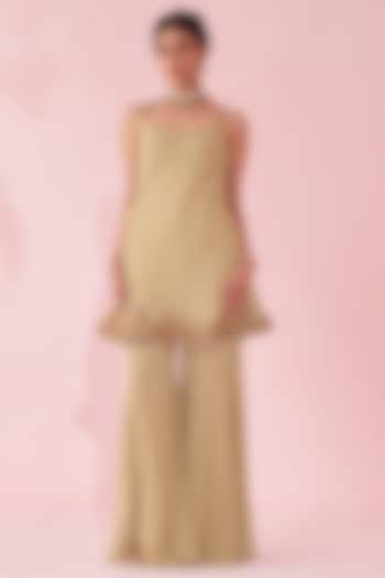 Green Georgette Sequin Party Wear Sharara Set by Studio Bagechaa at Pernia's Pop Up Shop