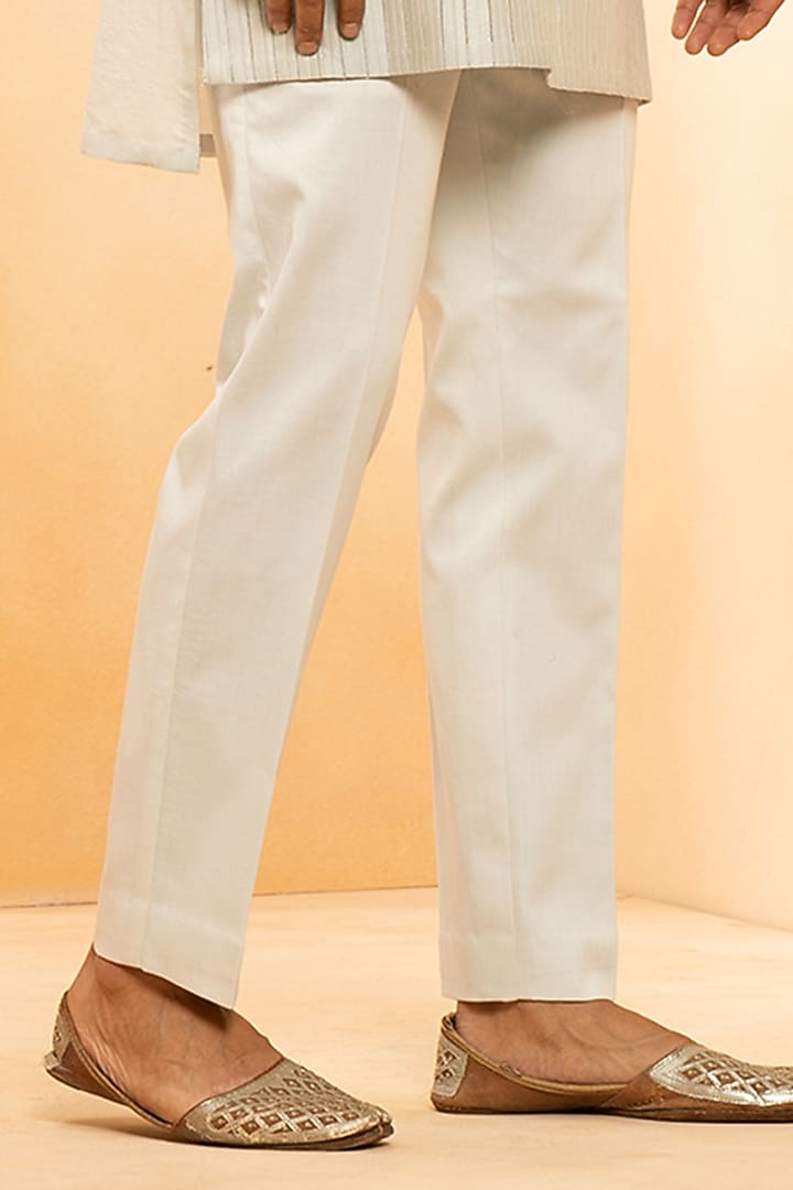 Tone-On-Tone Asal Chanderi Resham Work Kurta Set by Studio Bagechaa Men at Pernia's Pop Up Shop