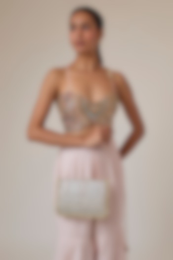 Light Gold Raw Silk Clutch by stoffa bride at Pernia's Pop Up Shop