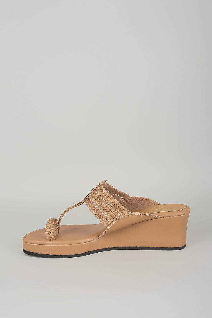Camel-Colored Faux Leather Heels by Stoffa Bride at Pernia's Pop Up Shop
