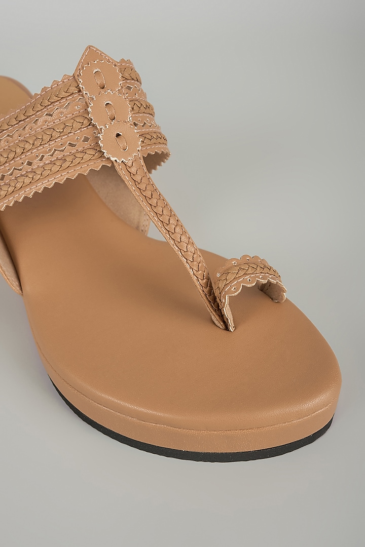 Camel-Colored Faux Leather Heels by Stoffa Bride at Pernia's Pop Up Shop