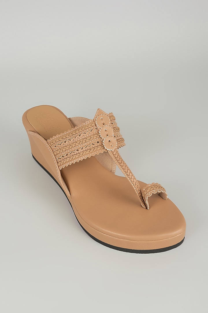 Camel-Colored Faux Leather Heels by Stoffa Bride at Pernia's Pop Up Shop