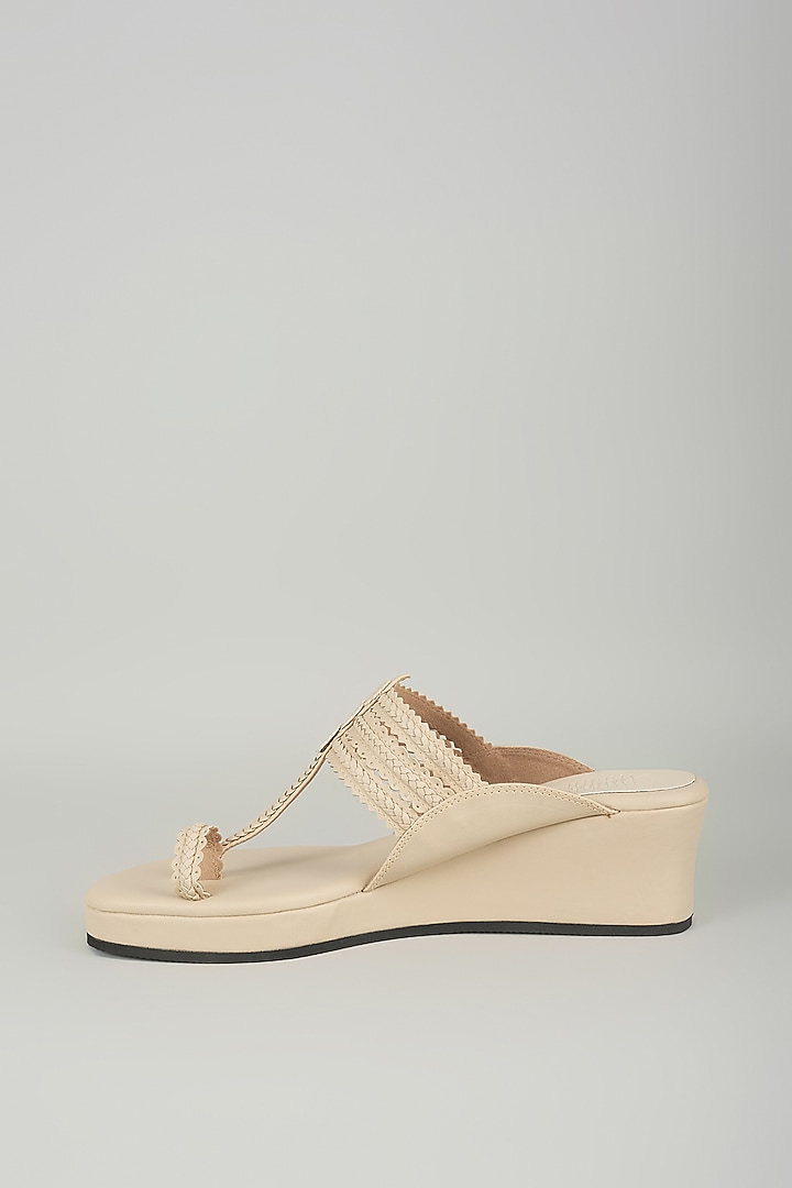 Taupe Faux Leather Heels by Stoffa Bride at Pernia's Pop Up Shop