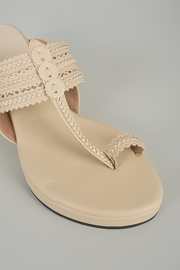 Taupe Faux Leather Heels by Stoffa Bride at Pernia's Pop Up Shop