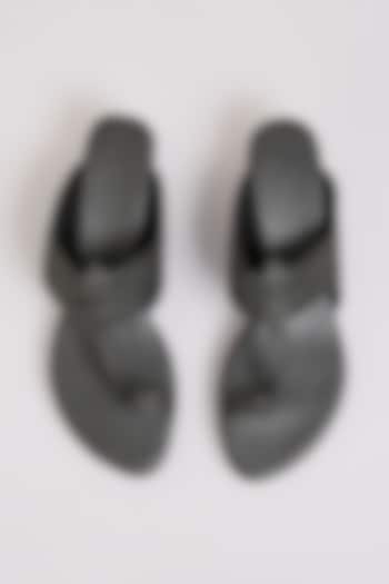 Black Faux Leather Heels by Stoffa Bride at Pernia's Pop Up Shop