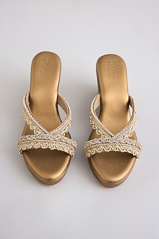 Copper Faux Leather Heels by Stoffa Bride