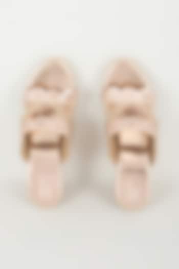 Rose Gold Faux Leather Heels by Stoffa Bride at Pernia's Pop Up Shop