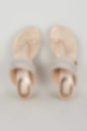 Rose Gold Faux Leather Heels by Stoffa Bride at Pernia's Pop Up Shop