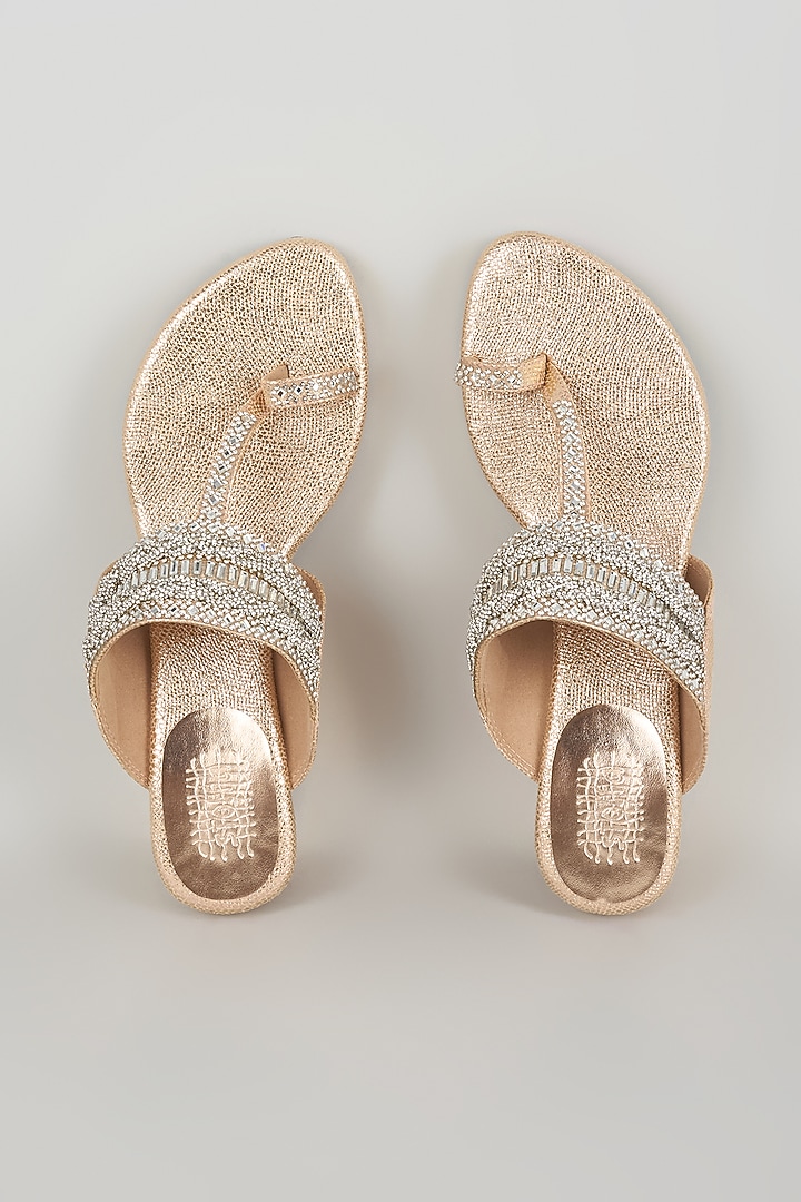Rose Gold Faux Leather Heels by Stoffa Bride at Pernia's Pop Up Shop