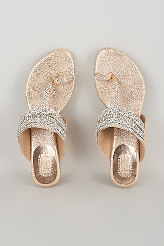 Rose Gold Faux Leather Heels by Stoffa Bride