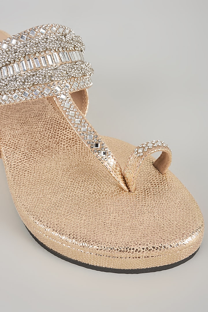 Rose Gold Faux Leather Heels by Stoffa Bride at Pernia's Pop Up Shop