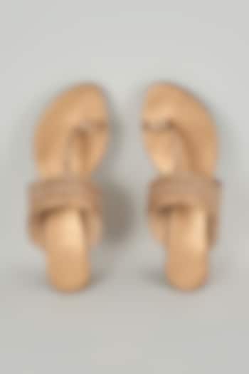 Copper Faux Leather Heels by stoffa bride at Pernia's Pop Up Shop