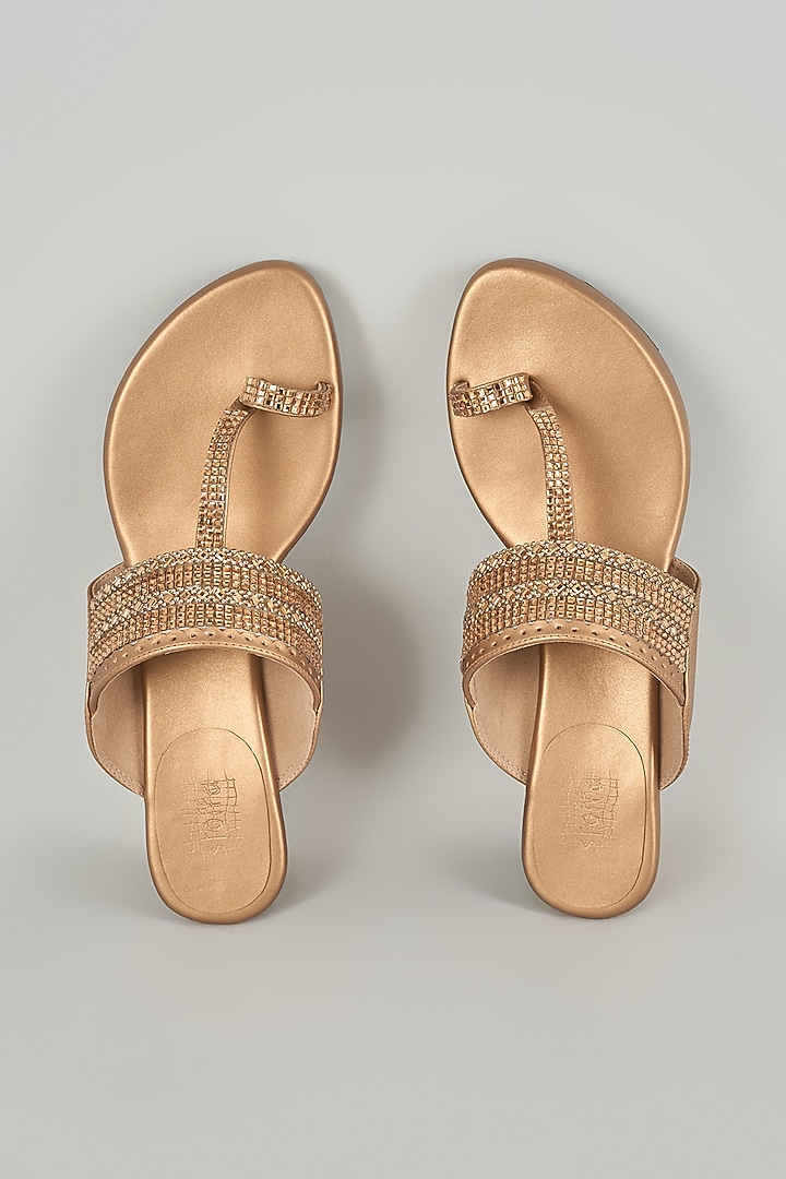 Copper Faux Leather Heels by stoffa bride at Pernia's Pop Up Shop