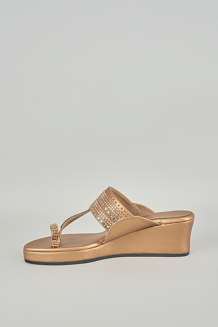 Copper Faux Leather Heels by stoffa bride at Pernia's Pop Up Shop