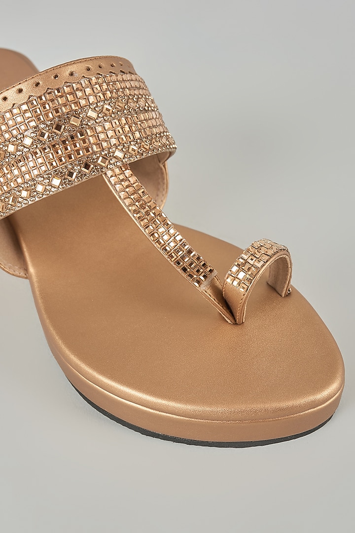 Copper Faux Leather Heels by stoffa bride at Pernia's Pop Up Shop