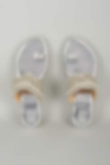 Silver Faux Leather Heels by Stoffa Bride at Pernia's Pop Up Shop