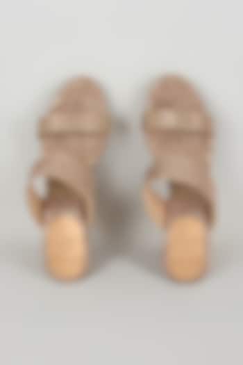 Copper Faux Leather Heels by Stoffa Bride at Pernia's Pop Up Shop