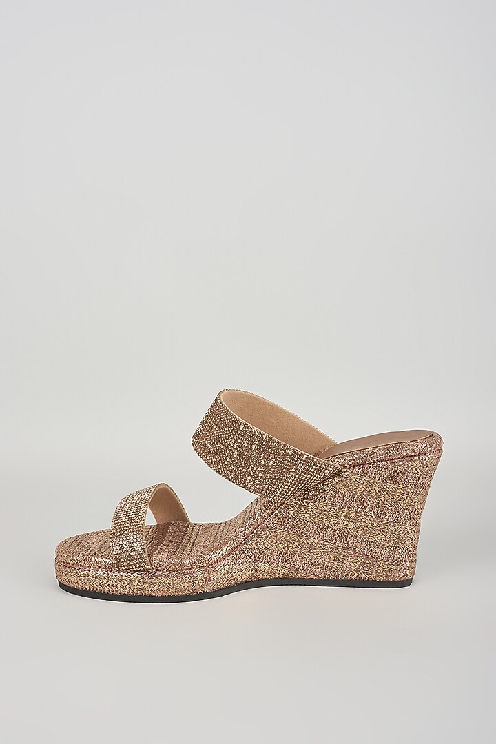 Copper Faux Leather Heels by Stoffa Bride at Pernia's Pop Up Shop