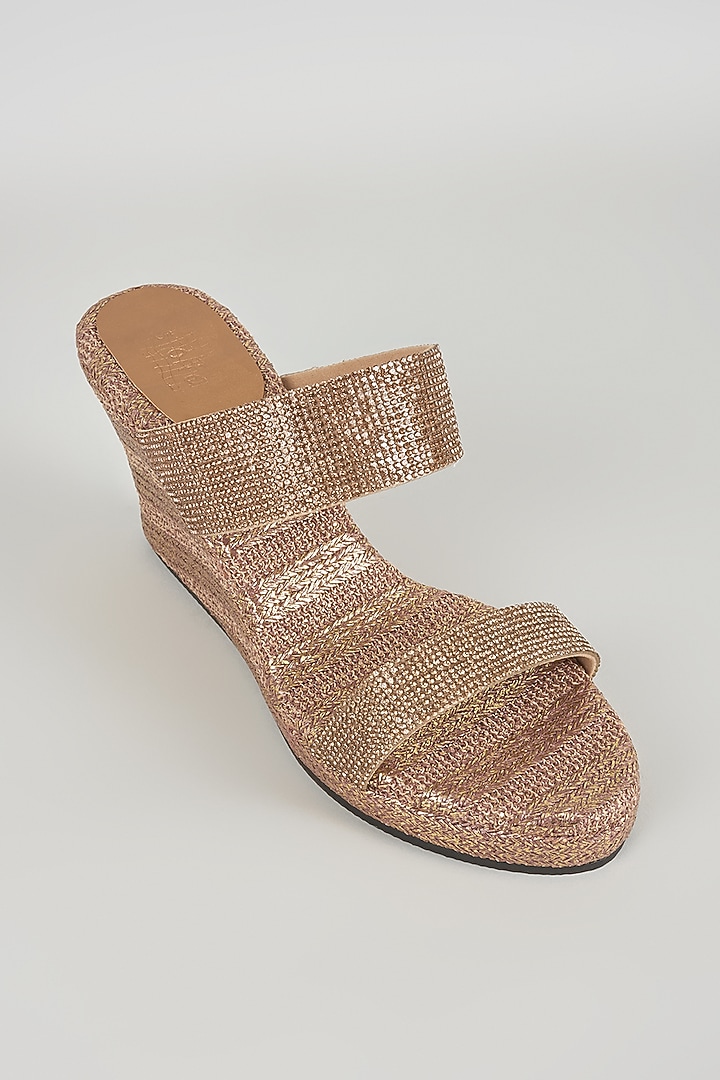 Copper Faux Leather Heels by Stoffa Bride at Pernia's Pop Up Shop