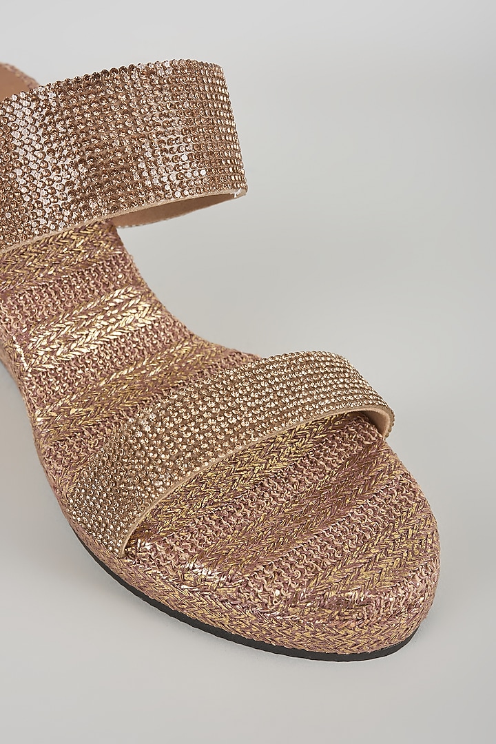 Copper Faux Leather Heels by Stoffa Bride at Pernia's Pop Up Shop