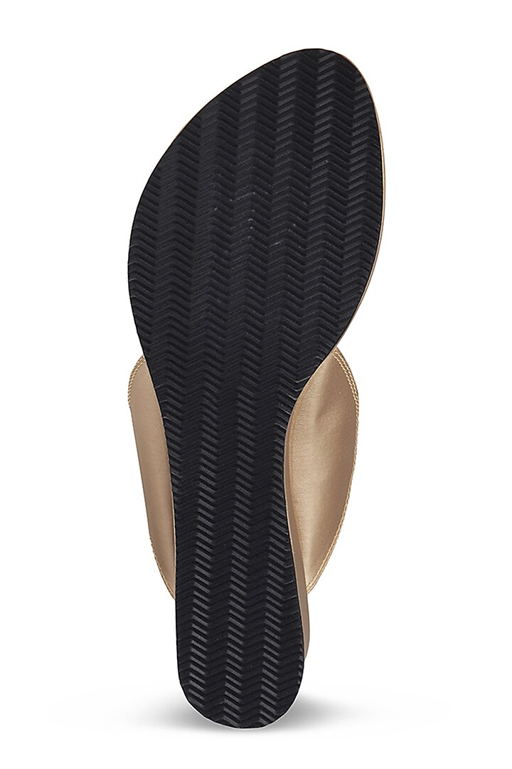 Champagne Faux Leather Crystal Embroidered Wedges by Stoffa Bride at Pernia's Pop Up Shop