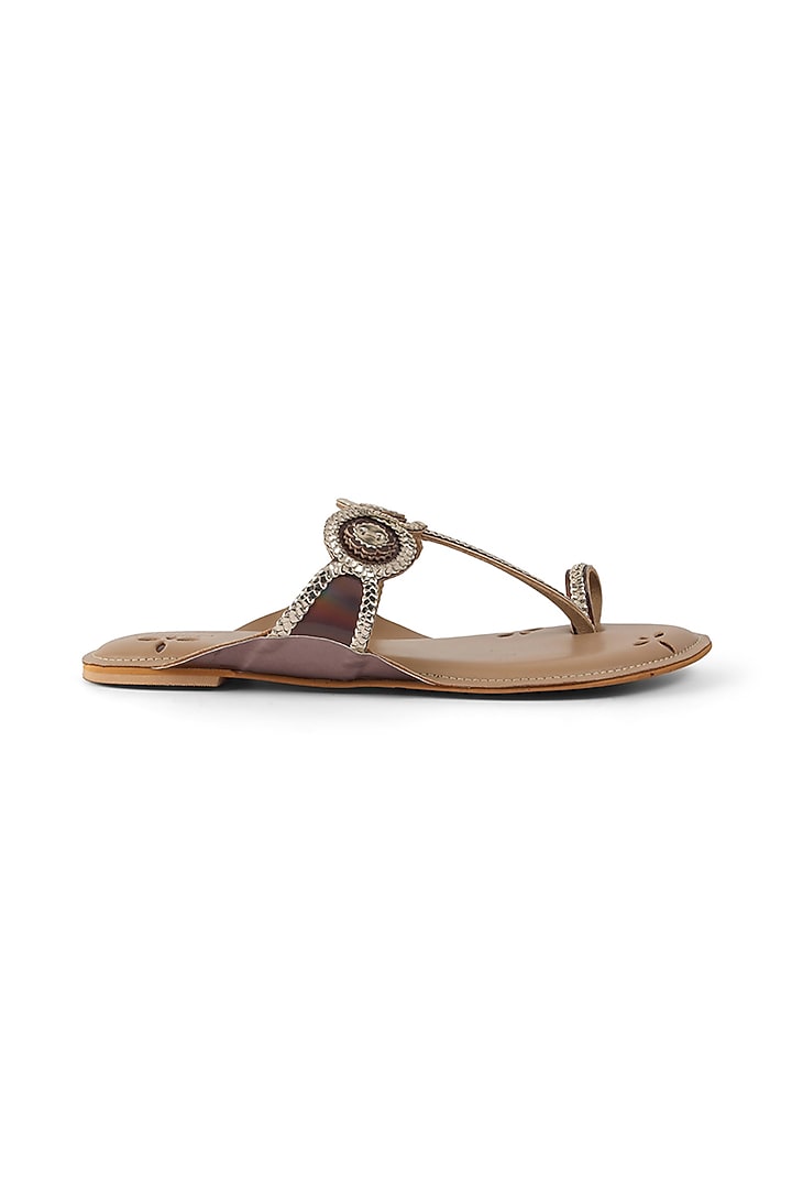 Grey Faux Leather Braided Flats by stoffa bride at Pernia's Pop Up Shop