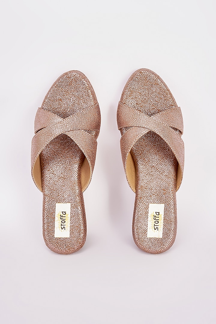 Pink Faux Leather Wedges by Stoffa Bride