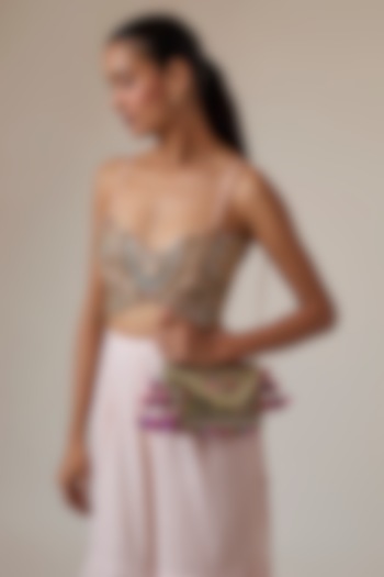 Black & Multi-Colored Raw Silk Sling Bag by stoffa bride at Pernia's Pop Up Shop