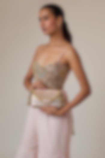 Gold Raw Silk Gota Clutch by stoffa bride at Pernia's Pop Up Shop