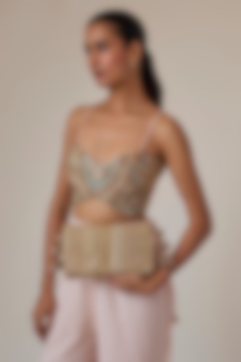 Dark Gold Raw Silk Sling Bag by stoffa bride at Pernia's Pop Up Shop