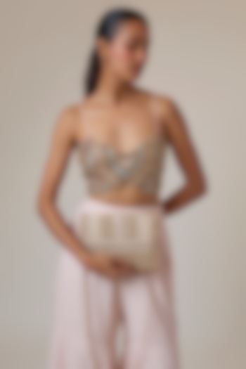 Gold Raw Silk Sling Bag by stoffa bride at Pernia's Pop Up Shop