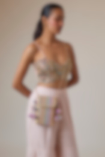 Pastel Multi-Colored Raw Silk Sling Bag by stoffa bride at Pernia's Pop Up Shop