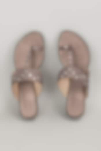 Slate Grey Faux Leather Handcrafted Wedges by stoffa bride at Pernia's Pop Up Shop