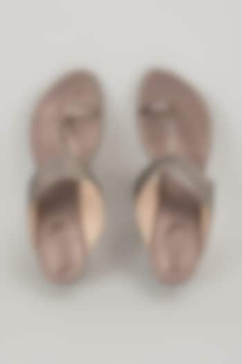 Slate Grey Faux Leather Heels by Stoffa Bride at Pernia's Pop Up Shop