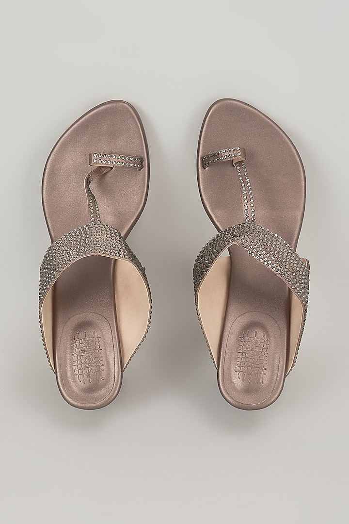 Slate Grey Faux Leather Heels by Stoffa Bride at Pernia's Pop Up Shop