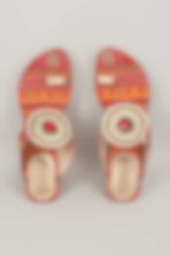 Red Faux Leather Heels by Stoffa Bride at Pernia's Pop Up Shop